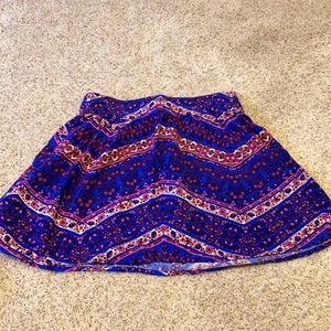 Forever 21 Purple and Pink Print Mini Skirt